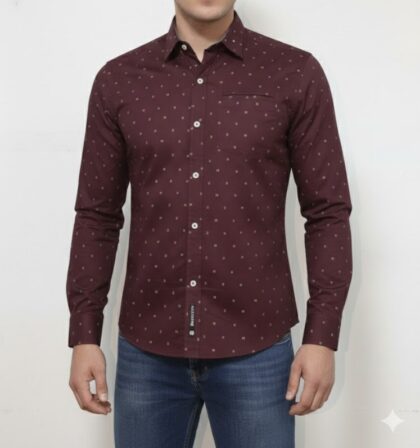 Camisa de Caballero Manga Larga Estampada